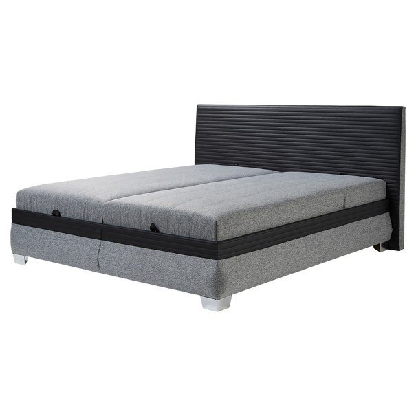 Polohovací postel s matrací GENOVIA černá/šedá