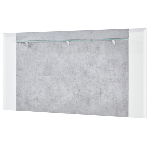 Nástěnný panel CANTERO bílá vysoký lesk/ beton